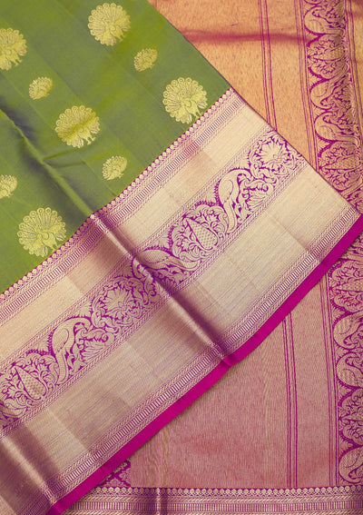 Mehendi Zariwork Pure Silk Saree