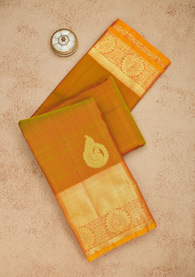 Mehendi Zariwork Pure Silk Saree-Koskii