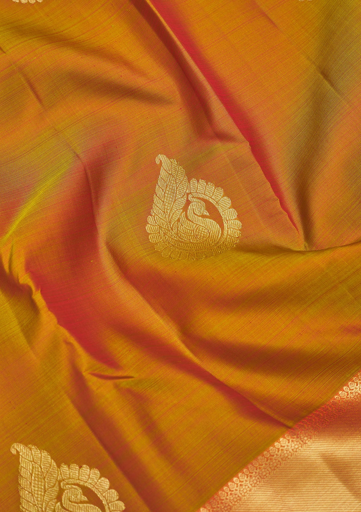 Mehendi Zariwork Pure Silk Saree