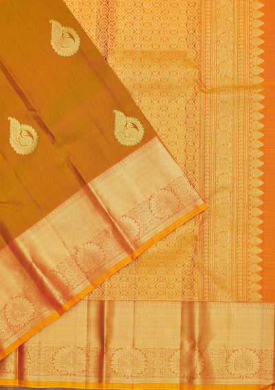 Mehendi Zariwork Pure Silk Saree