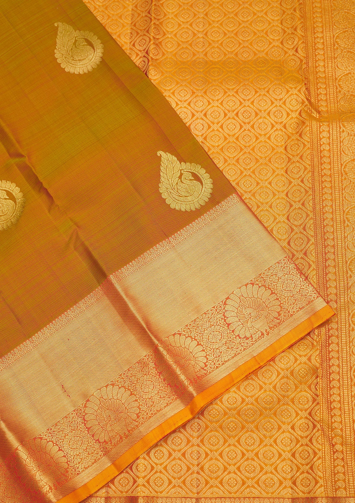 Mehendi Zariwork Pure Silk Saree