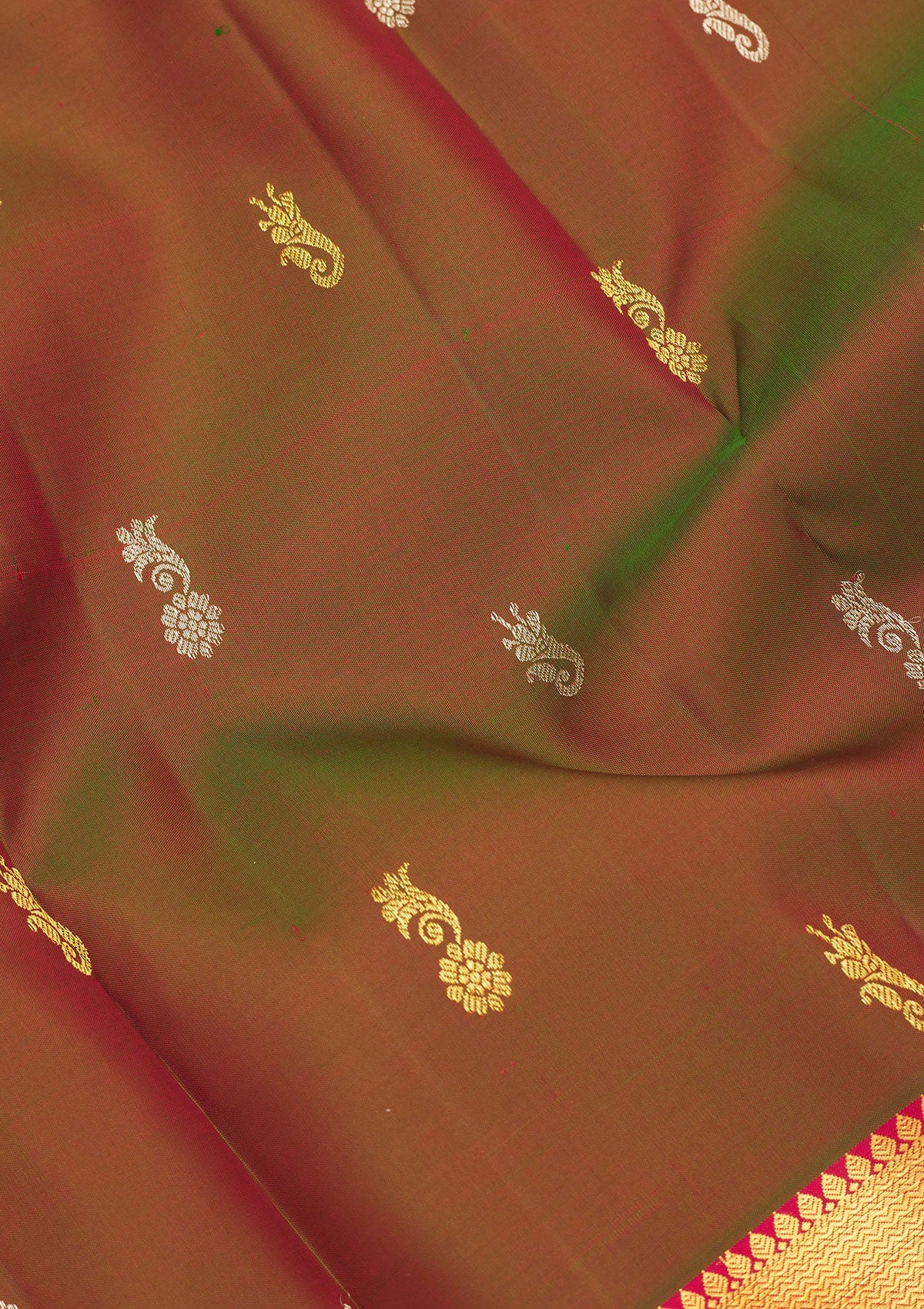 Mehendi Zariwork Pure Silk Saree