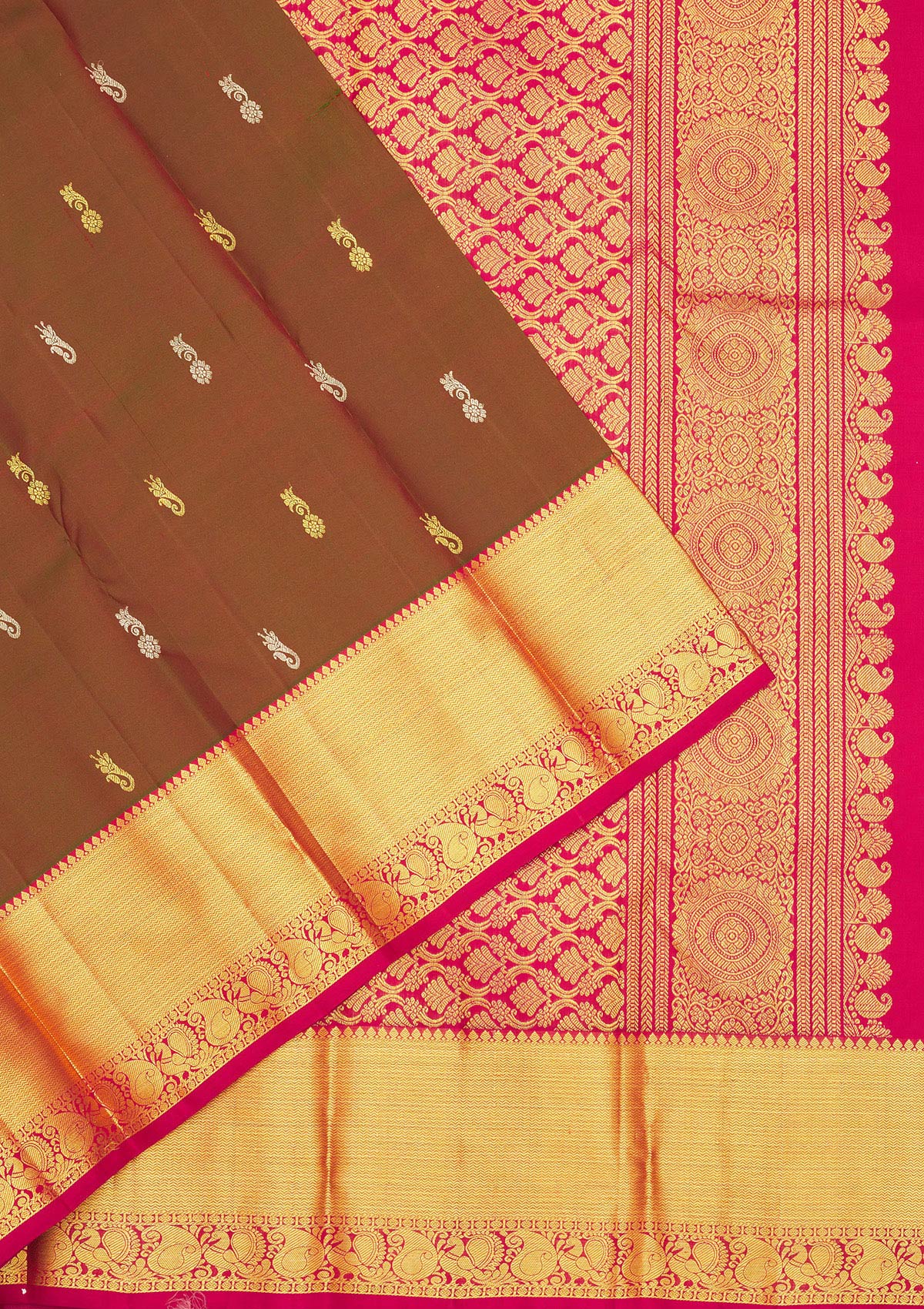 Mehendi Zariwork Pure Silk Saree