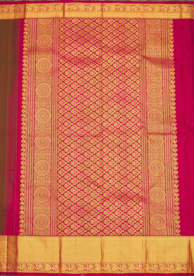 Mehendi Zariwork Pure Silk Saree