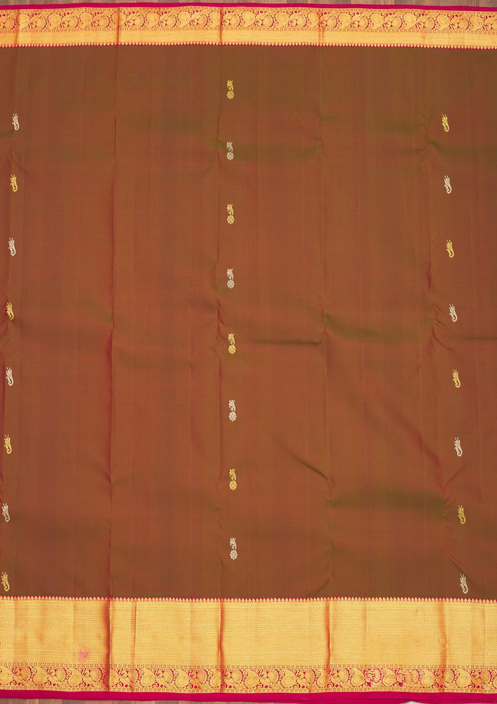 Mehendi Zariwork Pure Silk Saree