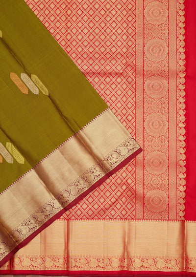 Mehendi Zariwork Pure Silk Saree