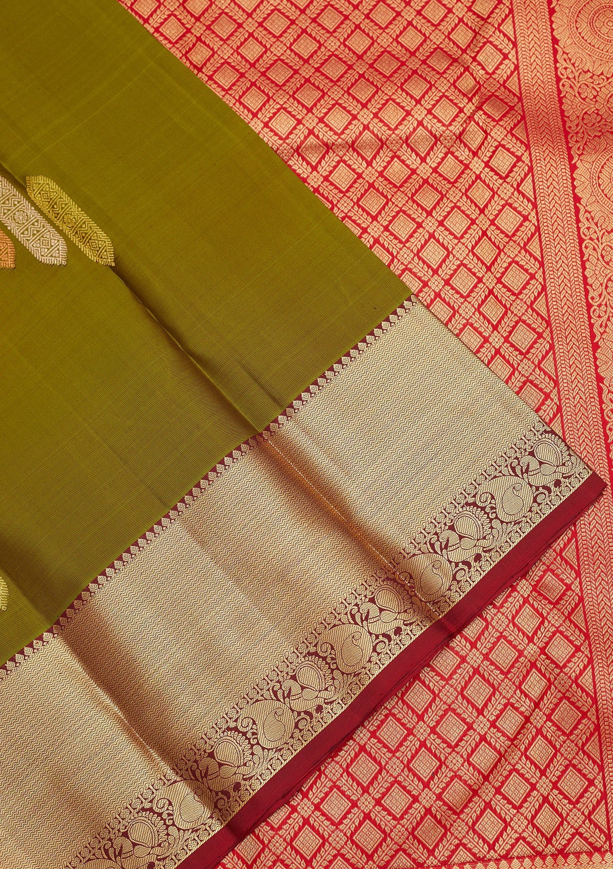 Mehendi Zariwork Pure Silk Saree