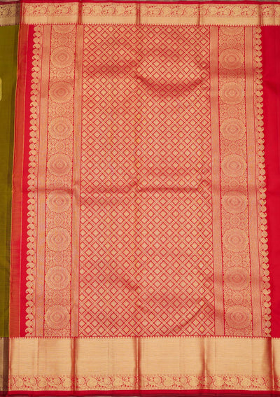 Mehendi Zariwork Pure Silk Saree