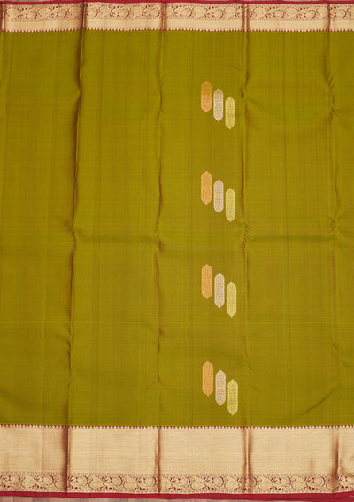 Mehendi Zariwork Pure Silk Saree