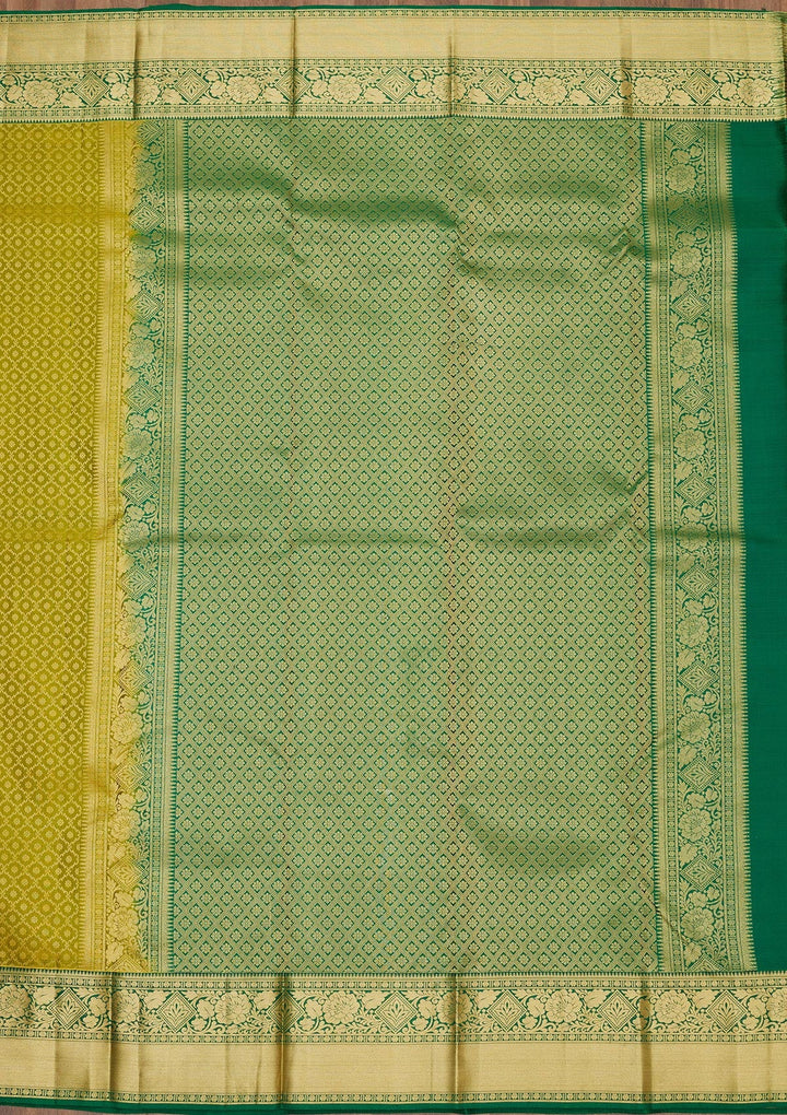 Mehendi Zariwork Pure Silk Saree-Koskii