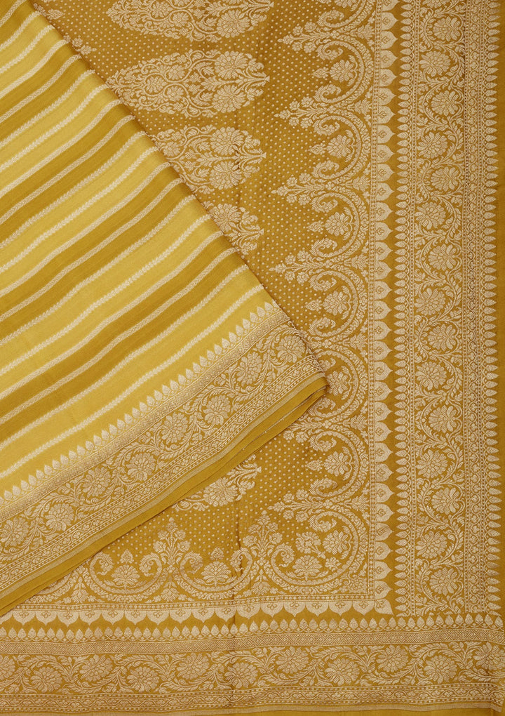 Mehendi Zariwork Pure Silk Saree-Koskii