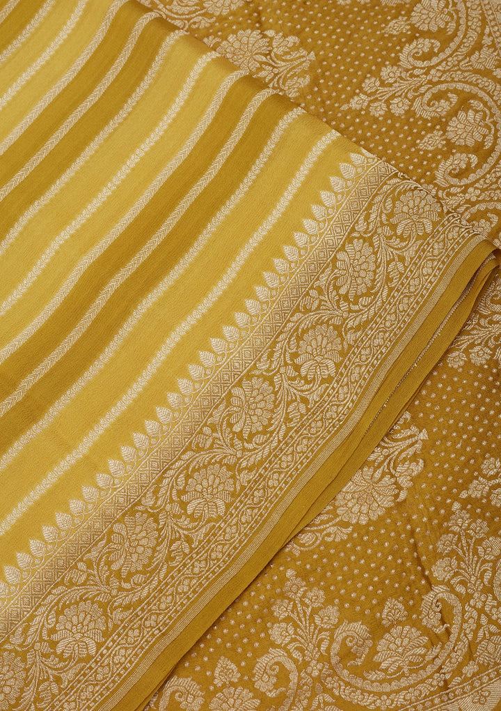 Mehendi Zariwork Pure Silk Saree-Koskii