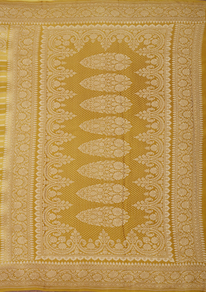 Mehendi Zariwork Pure Silk Saree-Koskii
