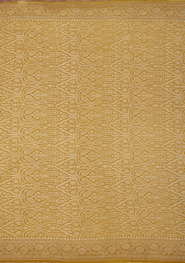 Mehendi Zariwork Pure Silk Saree-Koskii