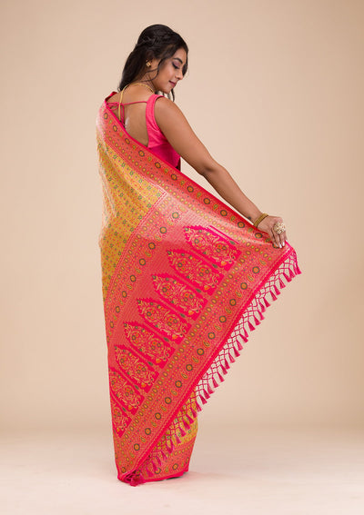 Mehendi Zariwork Soft Silk Saree-Koskii