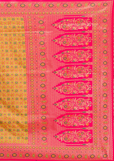 Mehendi Zariwork Soft Silk Saree-Koskii