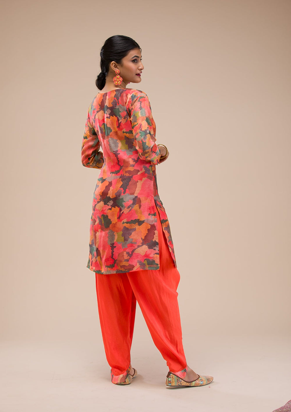 Multi Threadwork Chanderi Readymade Salwar Suit-Koskii