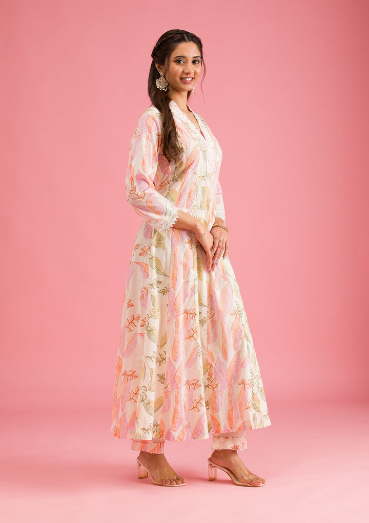 Multi Threadwork Cotton Readymade Salwar Suit-Koskii