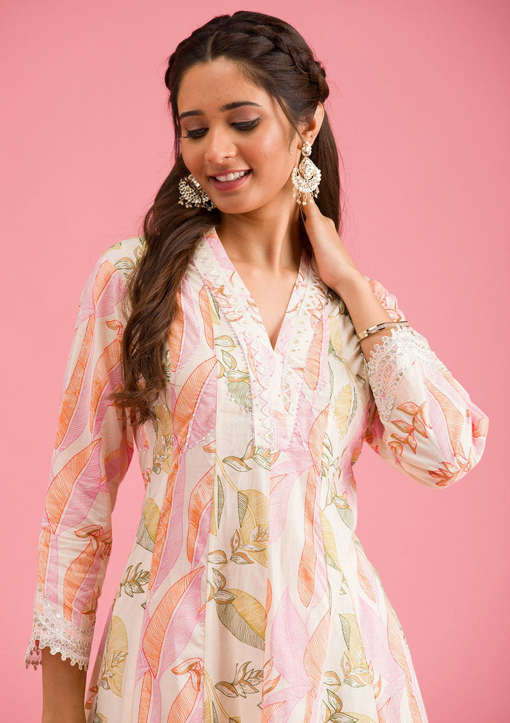 Multi Threadwork Cotton Readymade Salwar Suit-Koskii