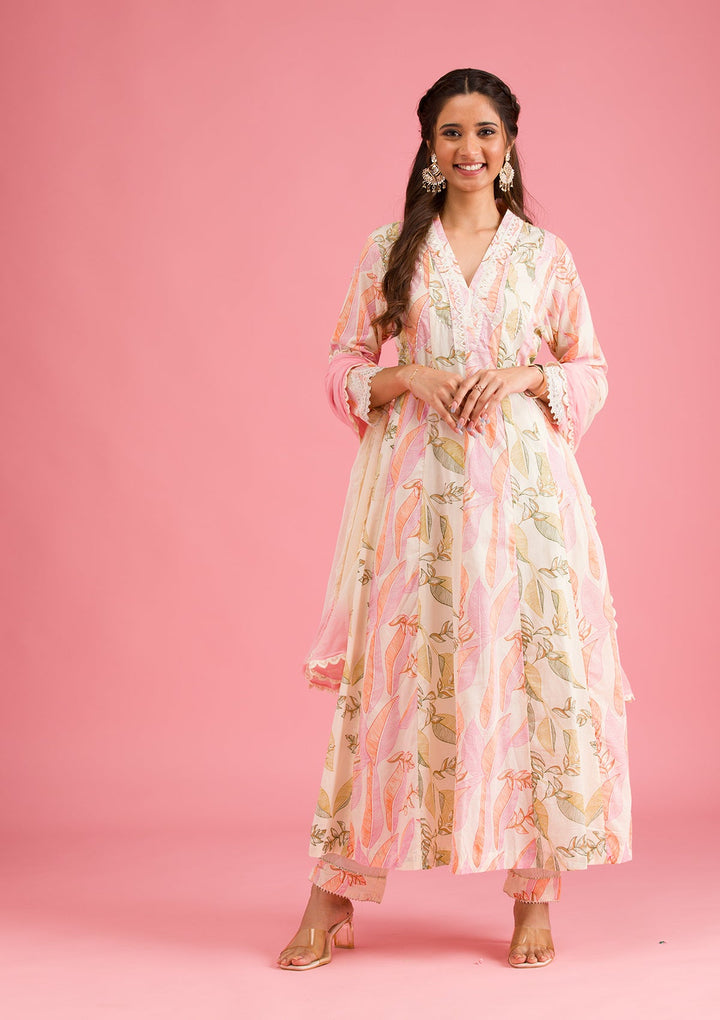 Multi Threadwork Cotton Readymade Salwar Suit-Koskii