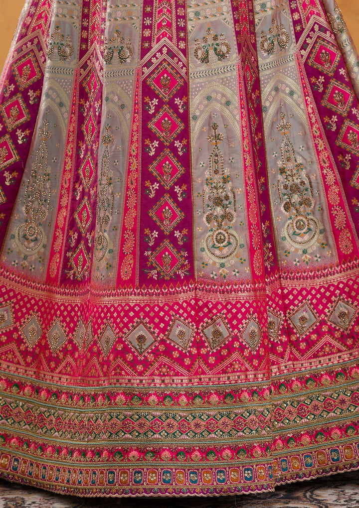 Multi Zariwork Banarasi Readymade Lehenga-Koskii
