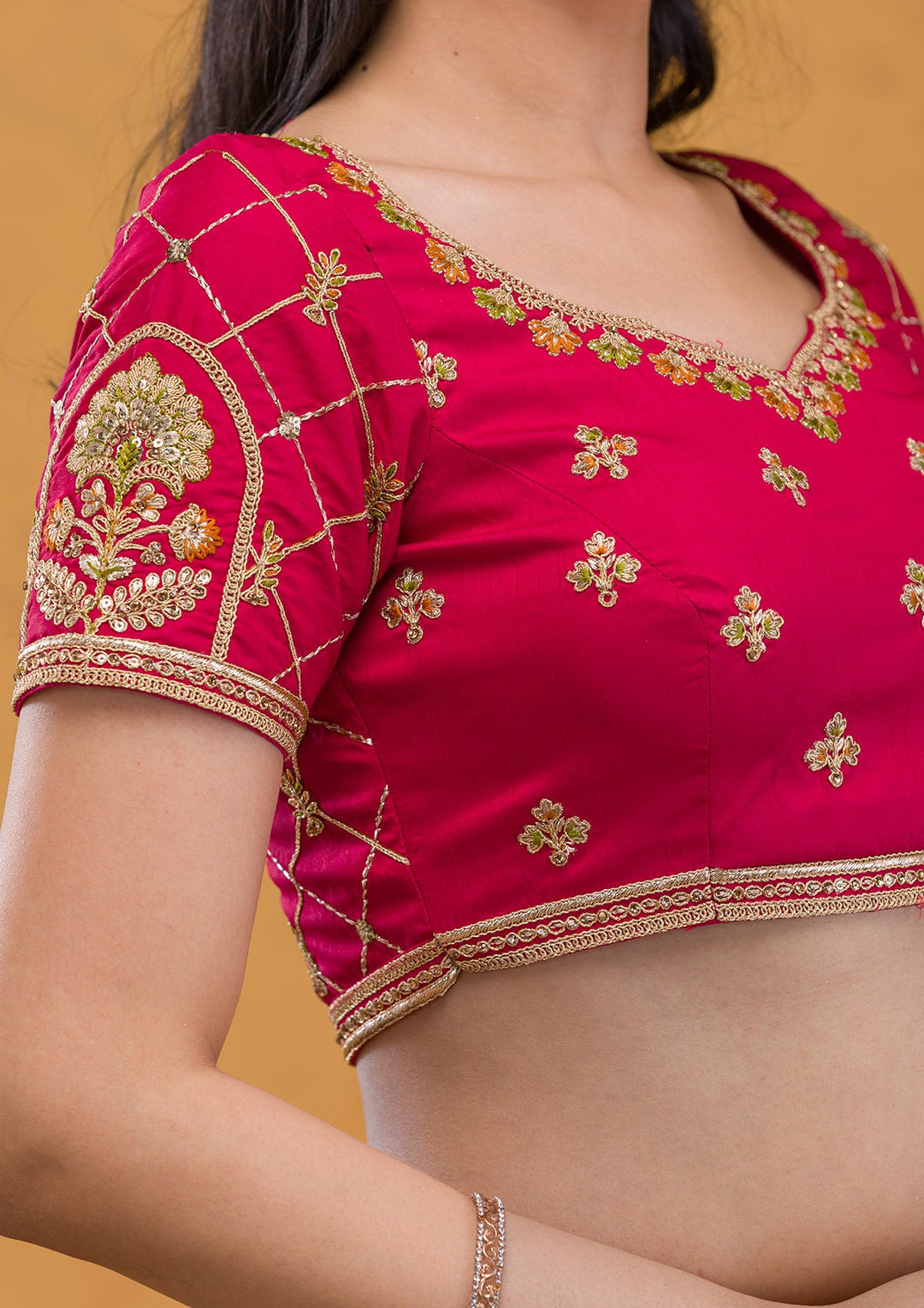 Mustard Zariwork Banarasi Readymade Lehenga-Koskii