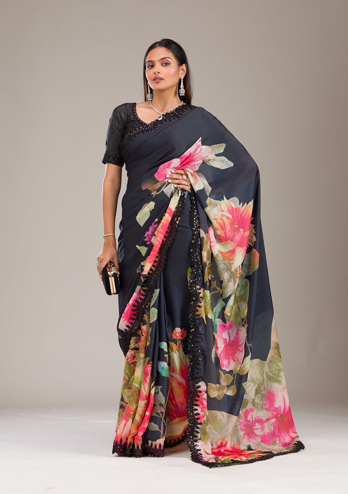 Multi Zariwork Georgette Saree-Koskii