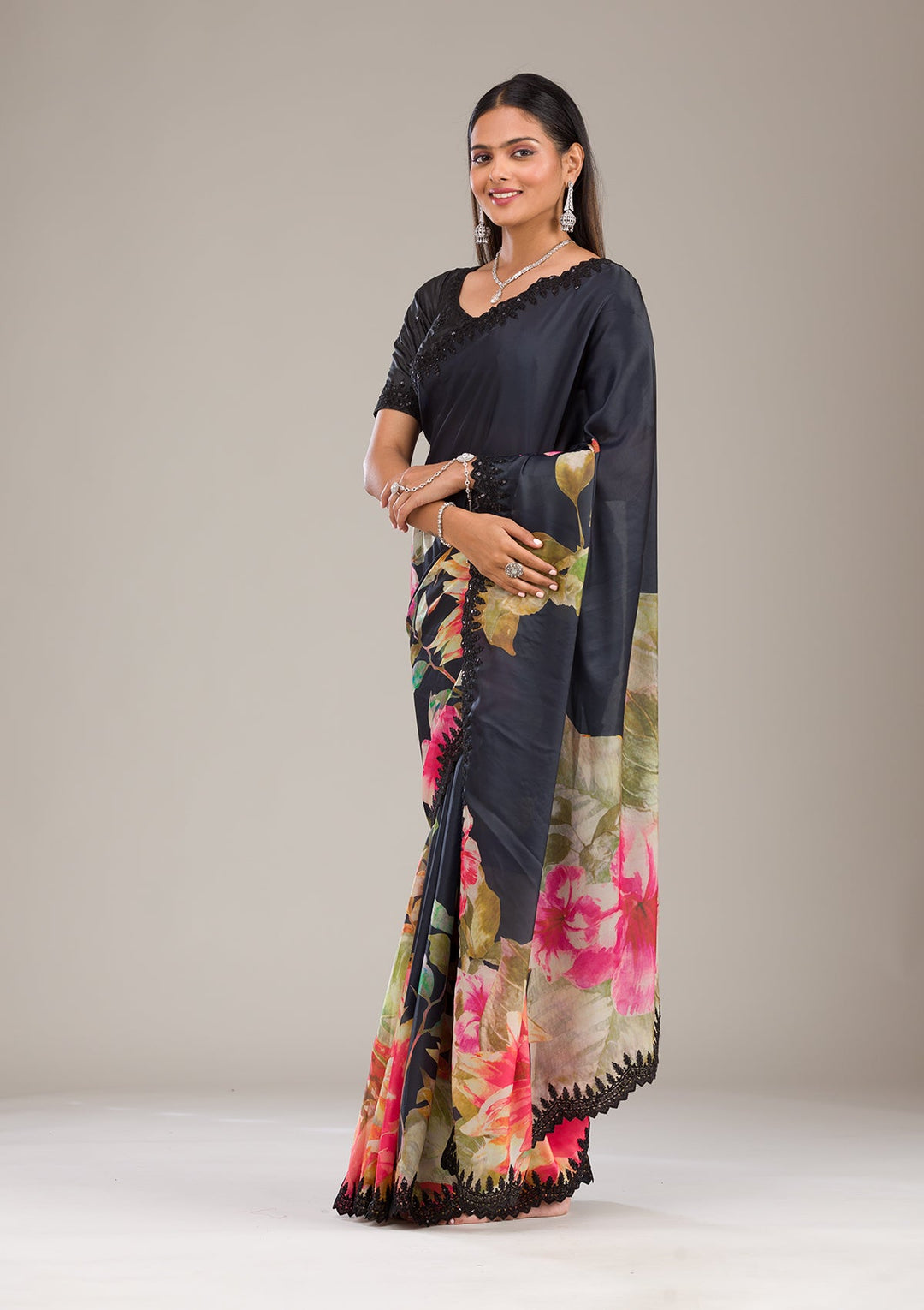 Multi Zariwork Georgette Saree-Koskii