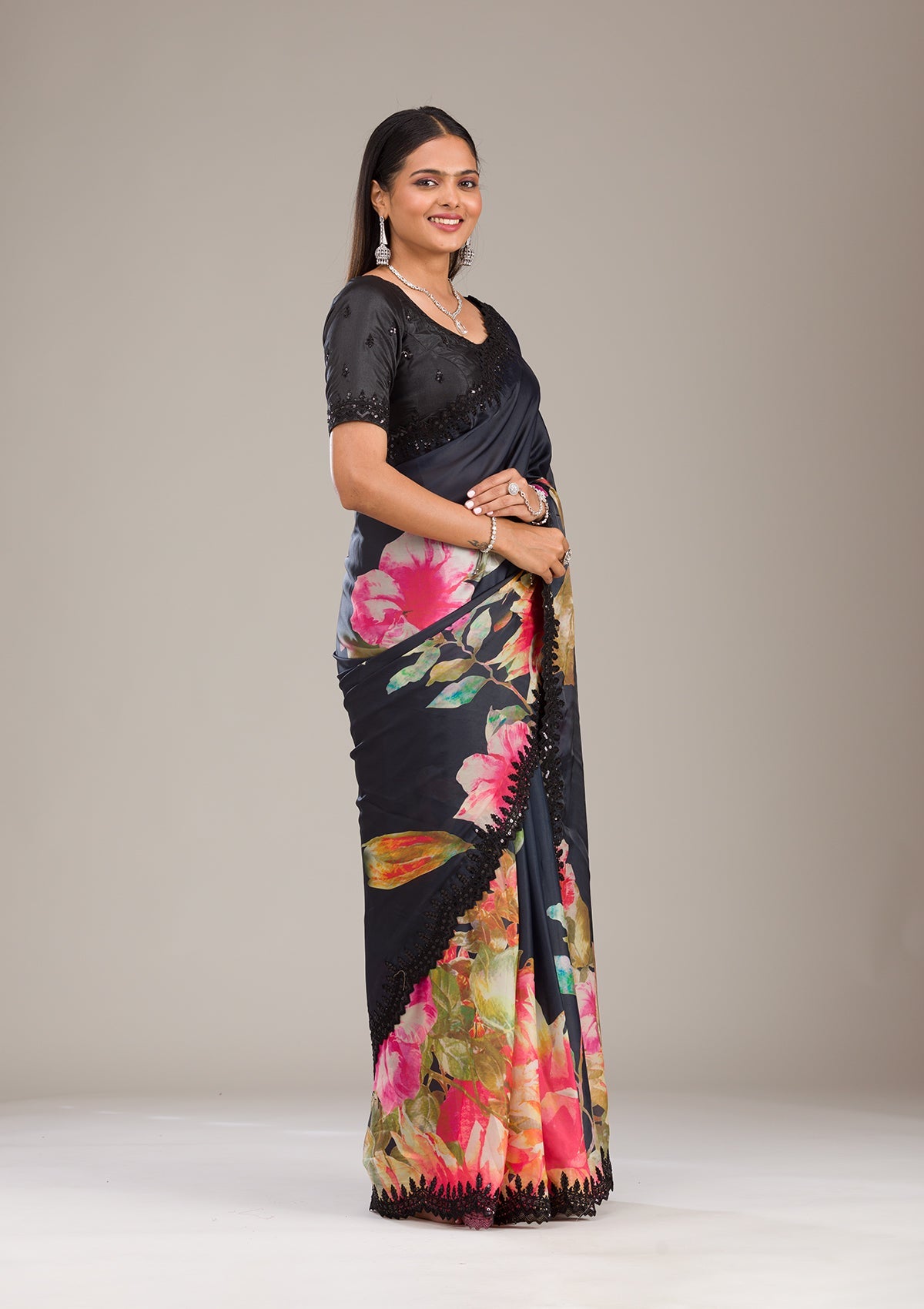 Multi Zariwork Georgette Saree-Koskii