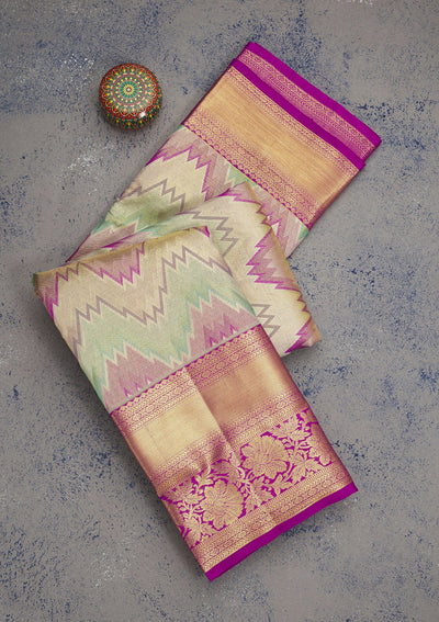 Multi Zariwork Pure Silk Saree-Koskii