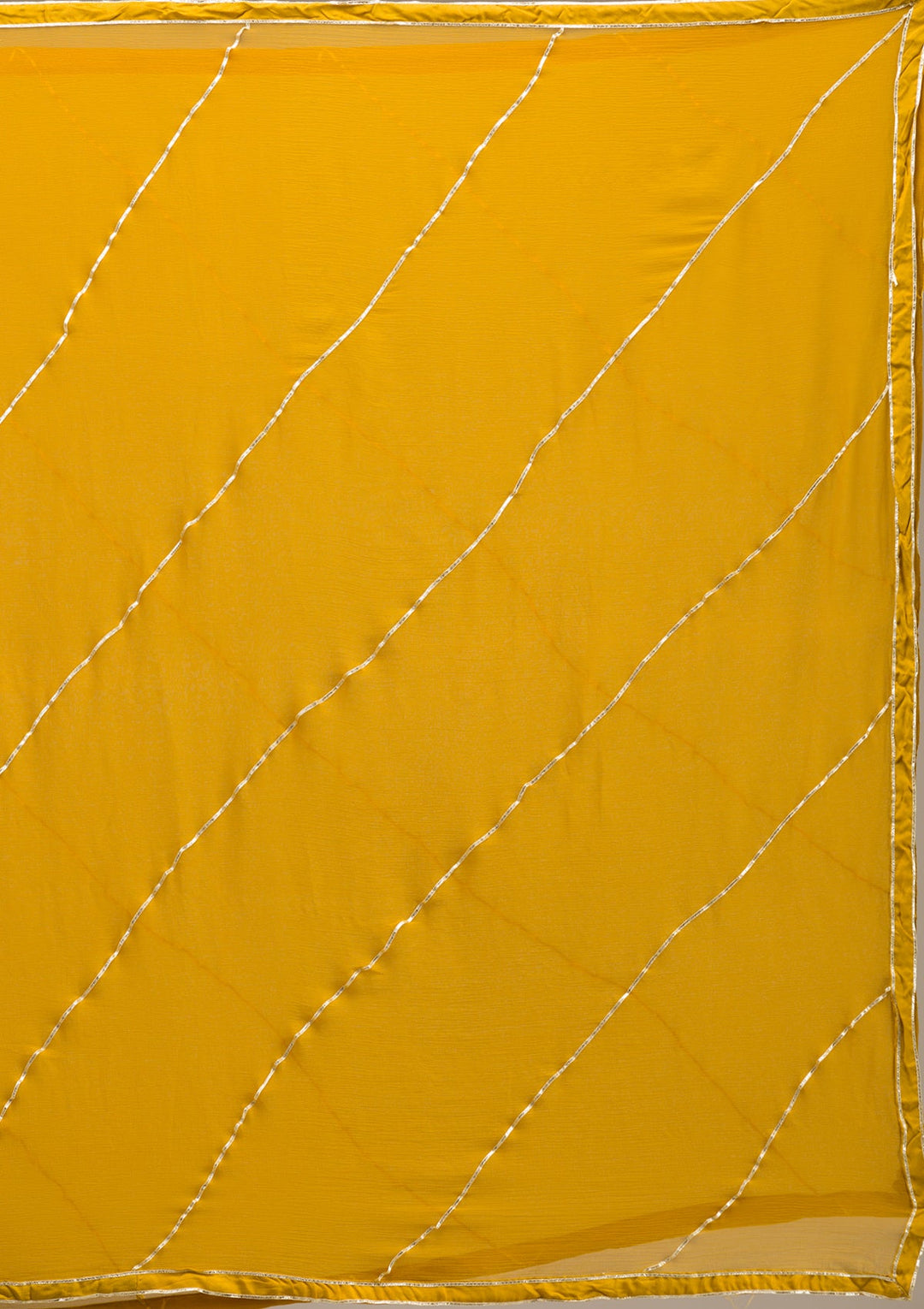 Mustard Gotapatti Semi Crepe Readymade Salwar Suit-Koskii