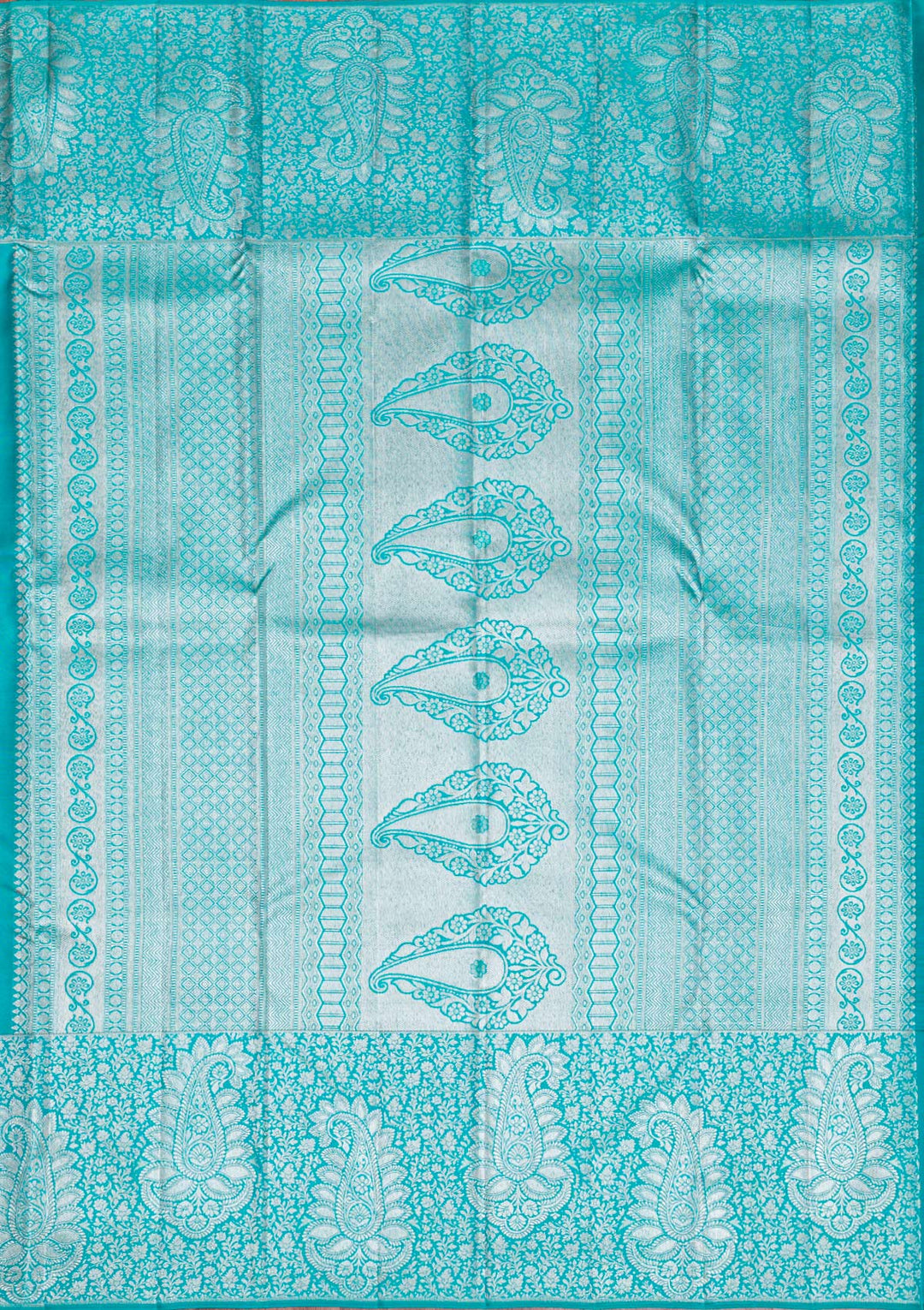 Mustard Silver Zariwork Pure Silk Saree-Koskii