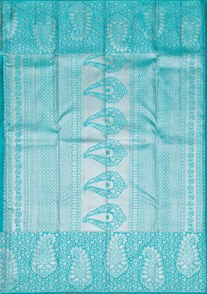Mustard Silver Zariwork Pure Silk Saree-Koskii