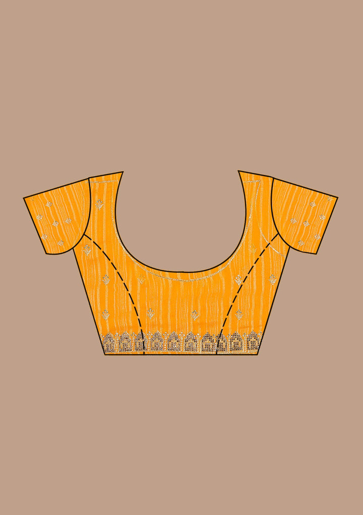 Mustard Stonework Georgette Saree-Koskii