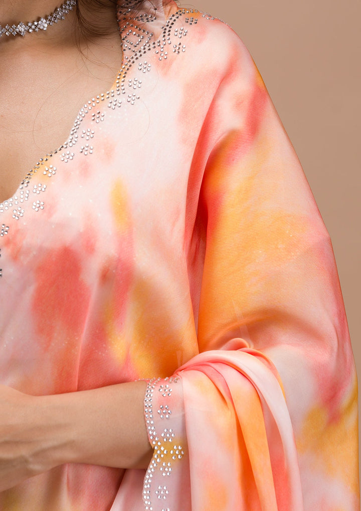 Mustard Stonework Georgette Saree-Koskii