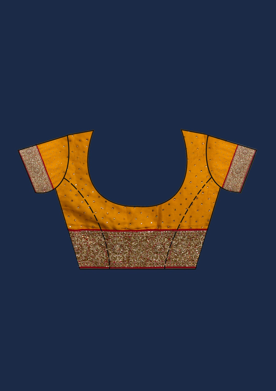 Mustard Stonework Satin Saree-Koskii