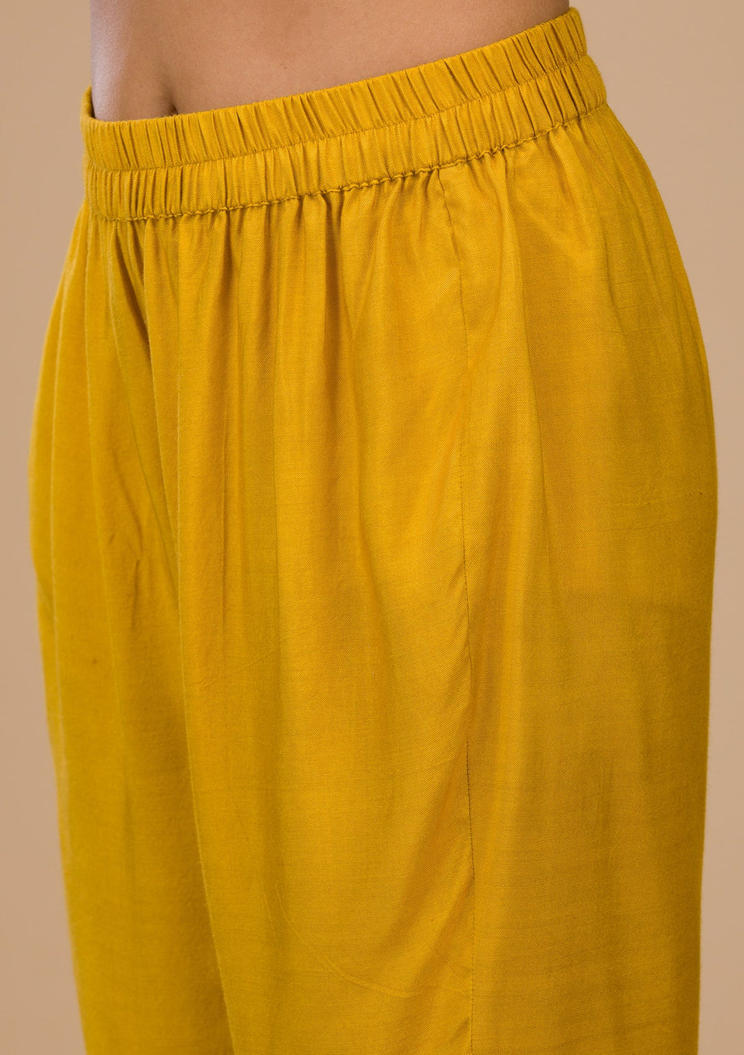 Mustard Zariwork Art Silk Readymade Sharara Kameez