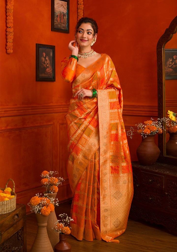 Mustard Zariwork Art Silk Saree