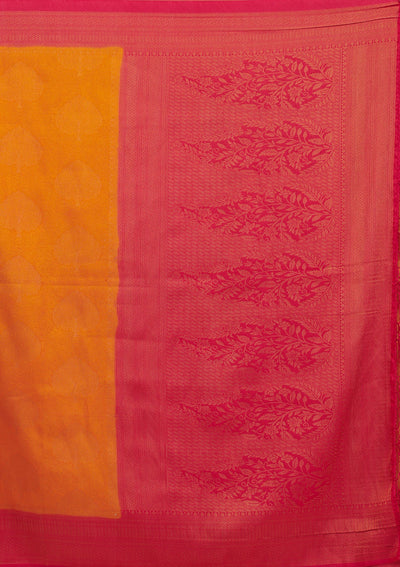 Mustard Zariwork Art Silk Saree-Koskii