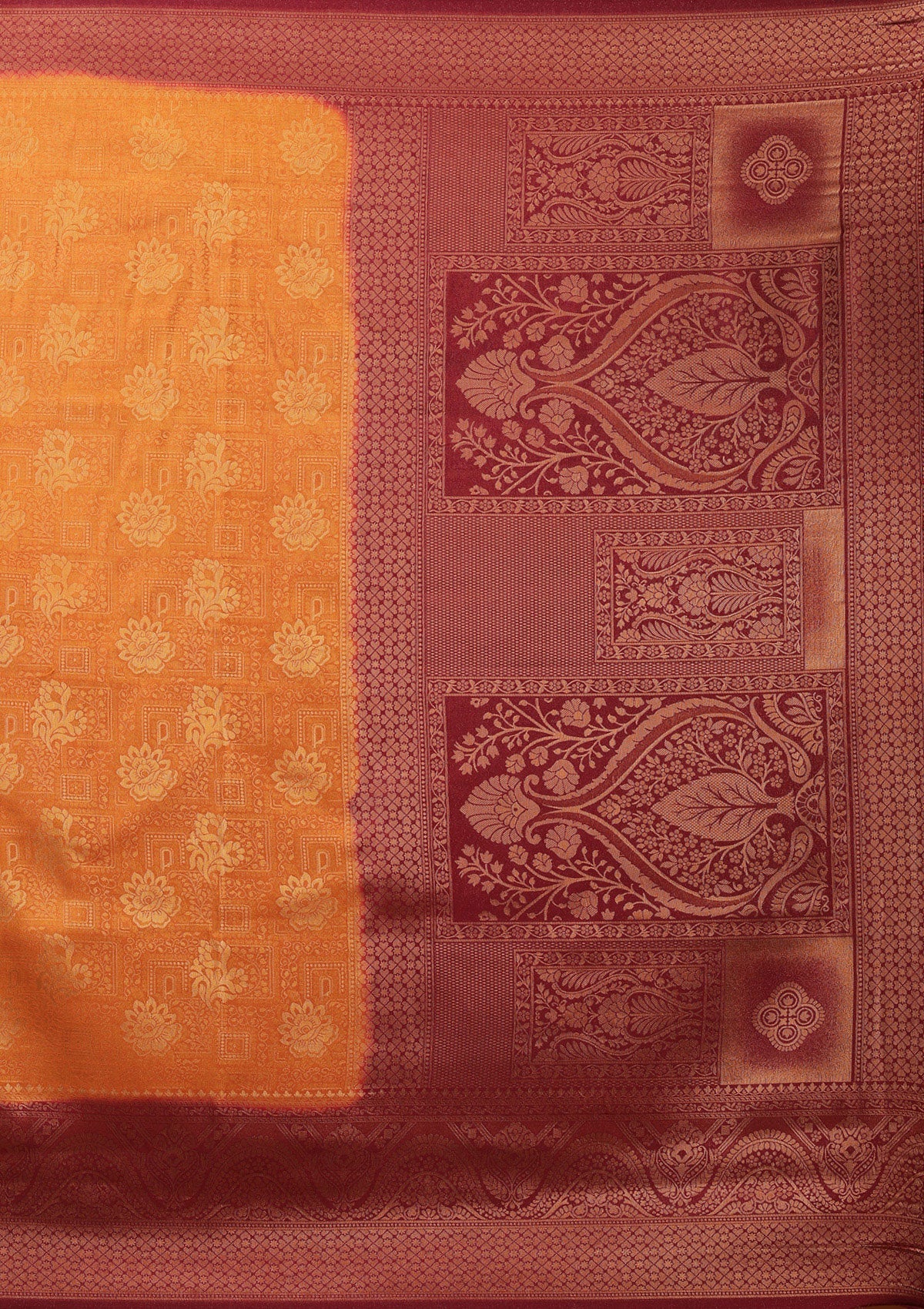 Mustard Zariwork Art Silk Saree