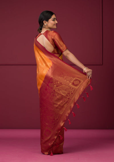 Mustard Zariwork Art Silk Saree