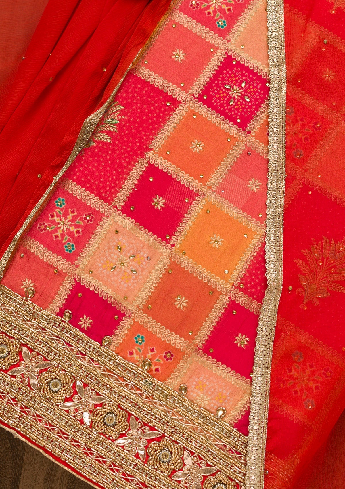 Mustard Zariwork Art Silk Unstitched Salwar Kameez-Koskii