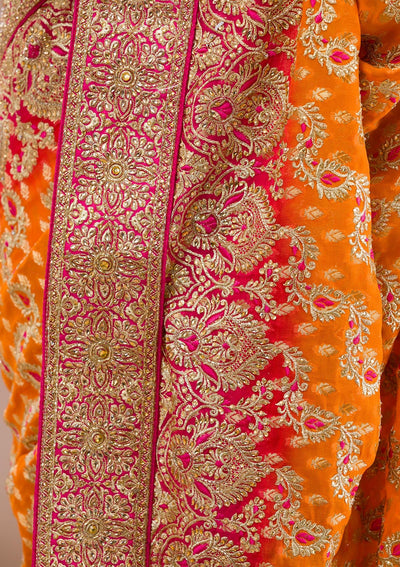 Mustard Zariwork Georgette Saree-Koskii