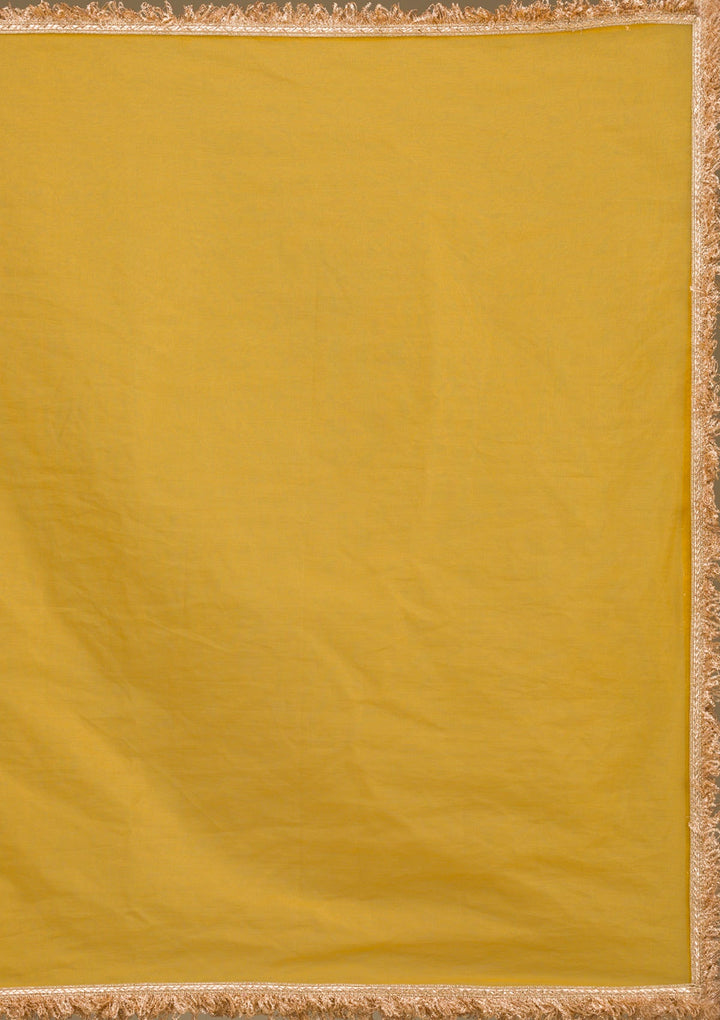 Mustard Zariwork Imported Fabric Readymade Salwar Suit-Koskii