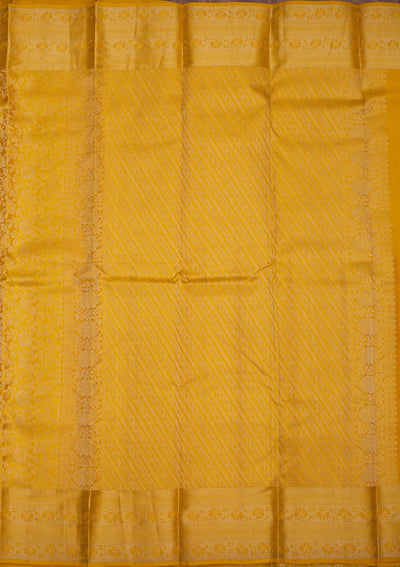 Mustard Zariwork Pure Silk Saree-Koskii