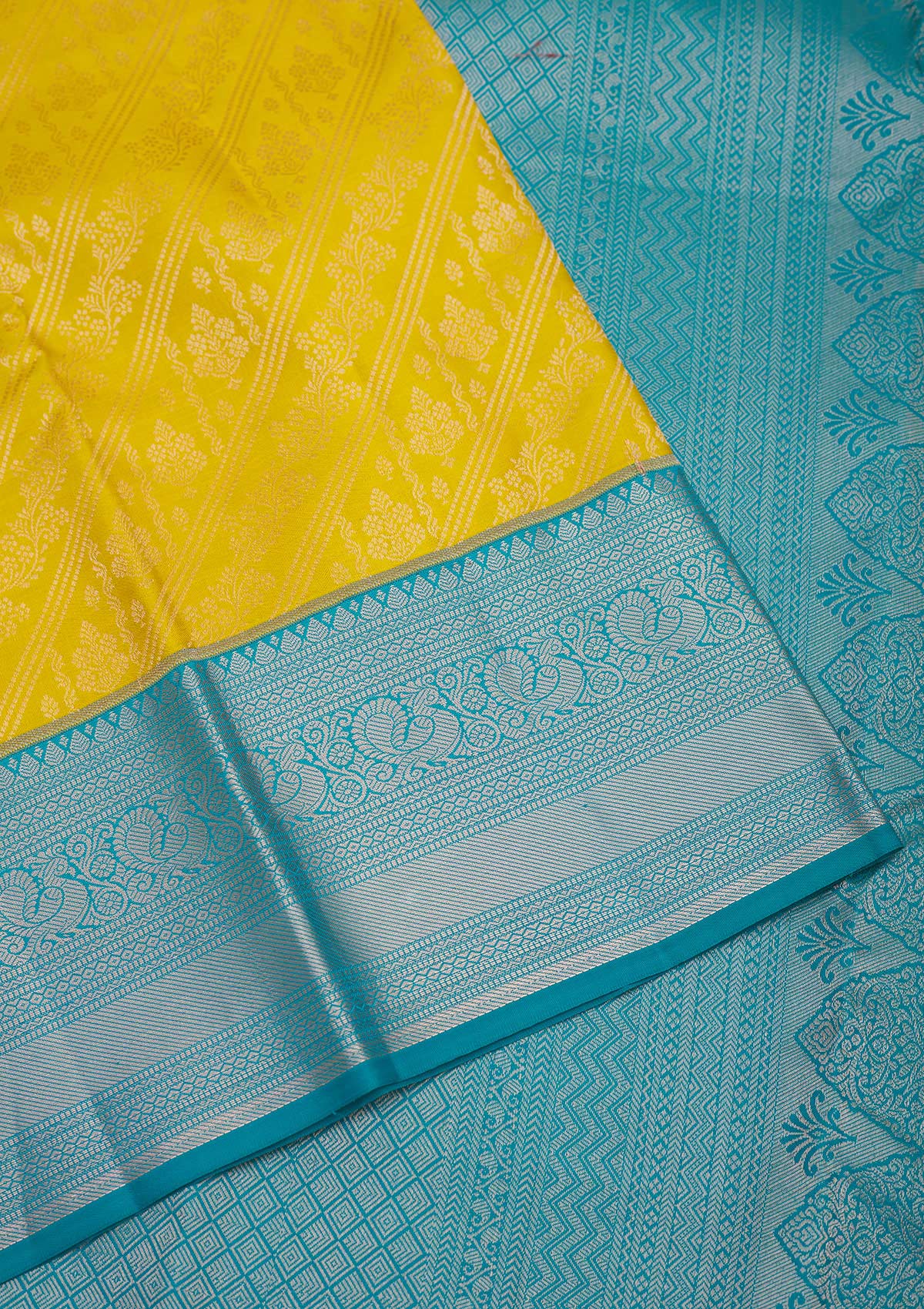 Mustard Zariwork Pure Silk Saree-Koskii