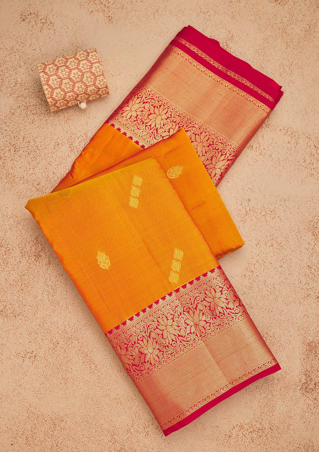 Mustard Zariwork Pure Silk Saree-Koskii