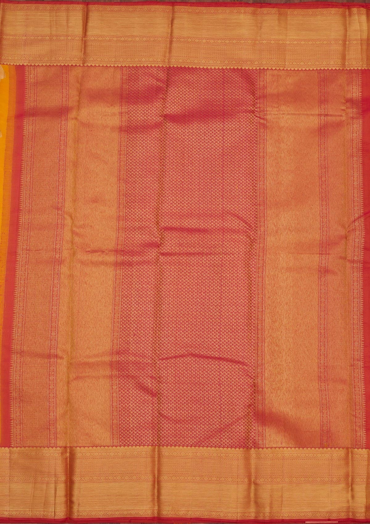 Mustard Zariwork Pure Silk Saree-Koskii