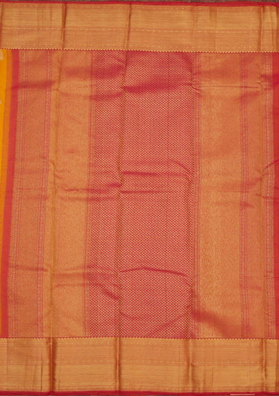 Mustard Zariwork Pure Silk Saree-Koskii