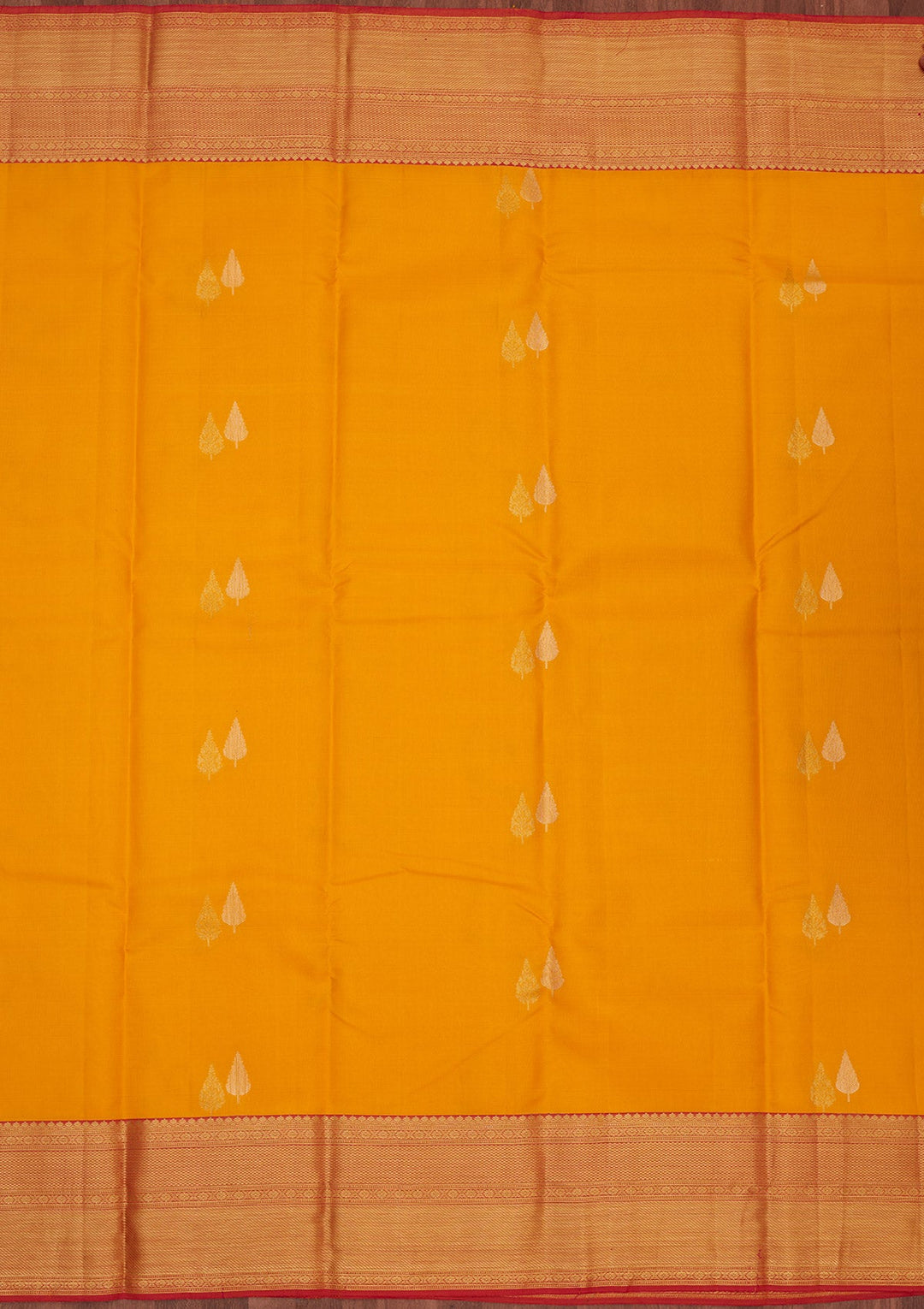 Mustard Zariwork Pure Silk Saree-Koskii